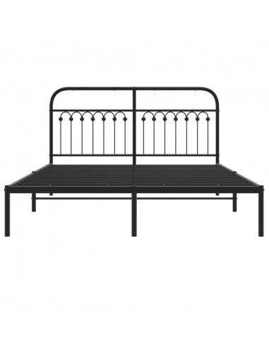 Giroletto con Testiera in Metallo Nero 150x200 cm