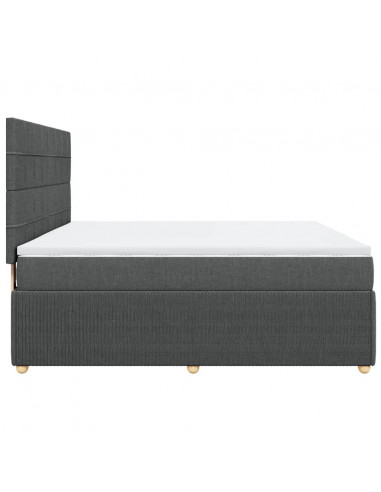 Giroletto a Molle con Materasso Grigio Scuro 180x200 cm Tessuto