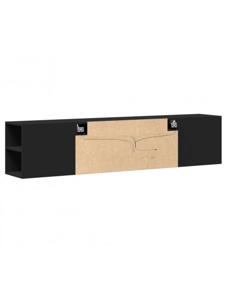 Mobile TV a Parete con LED Nero 180x31x39,5 cm