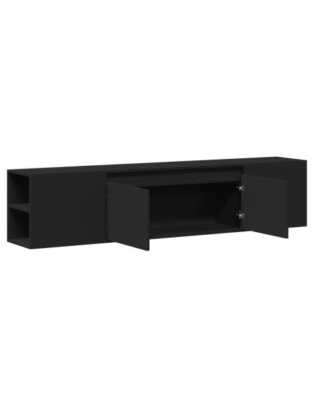 Mobile TV a Parete con LED Nero 180x31x39,5 cm
