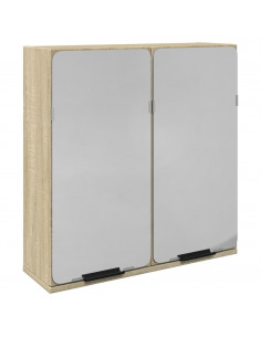 Mobile Bagno con Specchio Rovere Sonoma 64,5x20x66,5 Truciolato 2