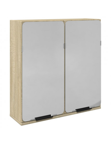Mobile Bagno con Specchio Rovere Sonoma 64,5x20x66,5 Truciolato