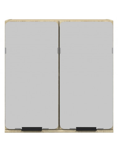 Mobile Bagno con Specchio Rovere Sonoma 64,5x20x66,5 Truciolato