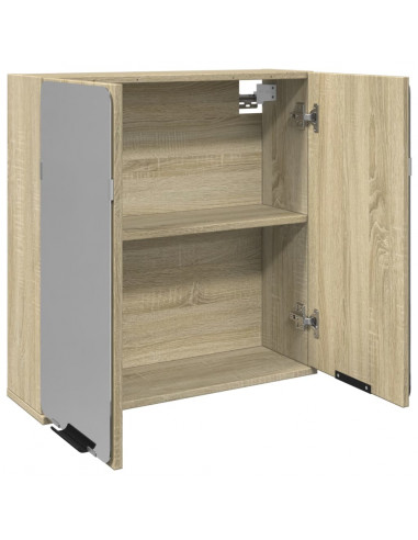 Mobile Bagno con Specchio Rovere Sonoma 64,5x20x66,5 Truciolato