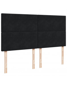 Giroletto a Molle con Materasso Nero 180x200 cm in Velluto 2