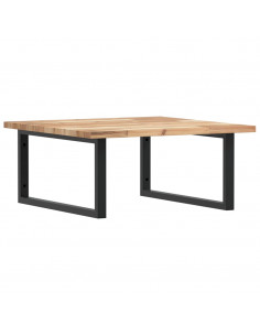 Ripiano a Parete per Lavabo in Acciaio e Massello di Acacia 2