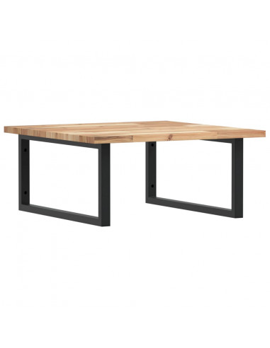 Ripiano a Parete per Lavabo in Acciaio e Massello di Acacia