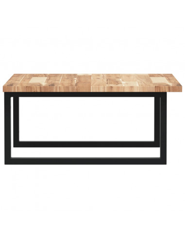 Ripiano a Parete per Lavabo in Acciaio e Massello di Acacia