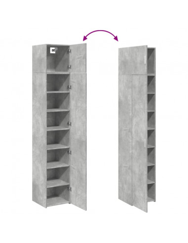 Mobile Sottile Grigio Cemento 40x42,5x225 cm in Truciolato