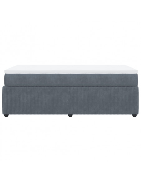 Giroletto a Molle con Materasso Grigio Scuro 90x200 cm Velluto