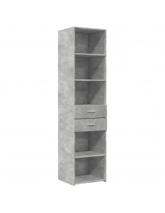 Credenza Grigio Cemento 45x42,5x185 cm in Legno Multistrato 2