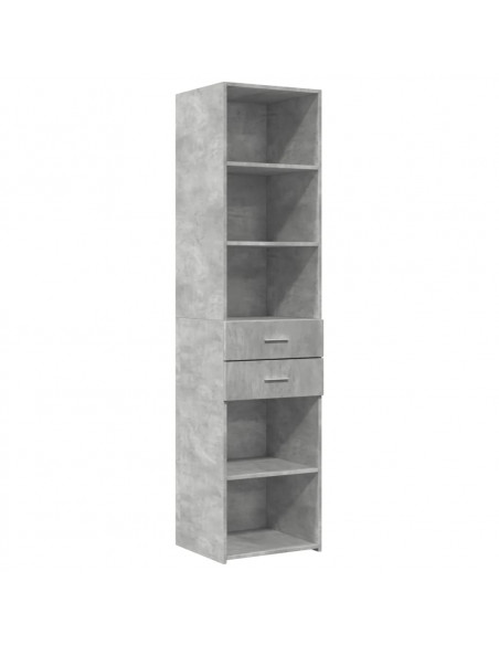 Credenza Grigio Cemento 45x42,5x185 cm in Legno Multistrato