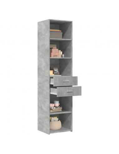 Credenza Grigio Cemento 45x42,5x185 cm in Legno Multistrato