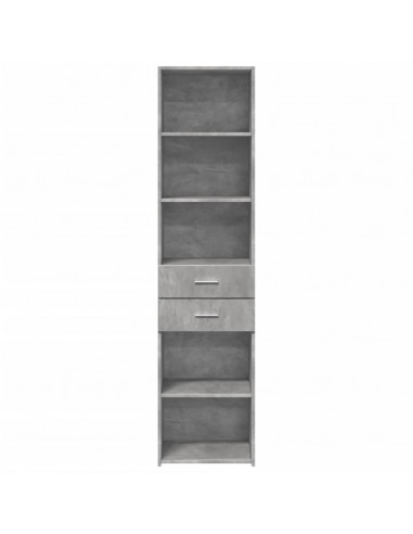 Credenza Grigio Cemento 45x42,5x185 cm in Legno Multistrato