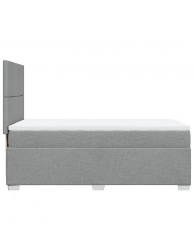 Giroletto a Molle con Materasso Grigio Chiaro 80x200 cm Tessuto