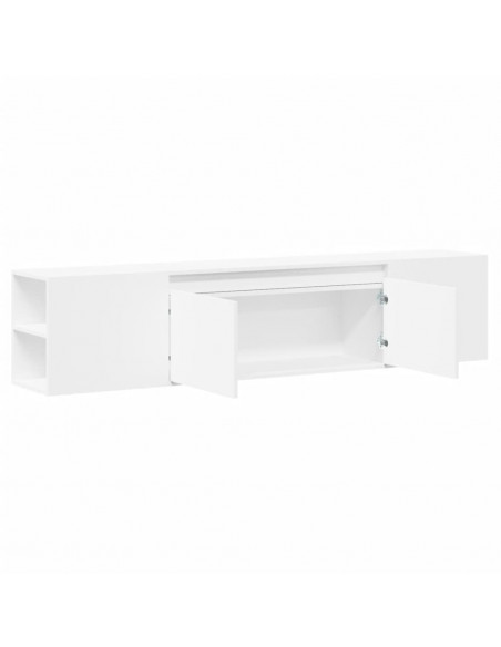 Mobile TV a Parete con LED Bianco 180x31x39,5 cm