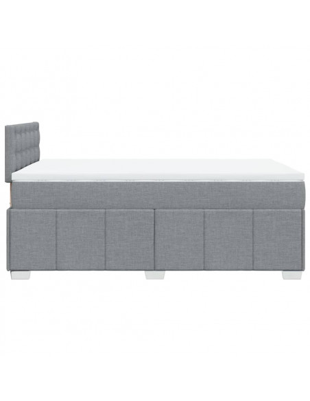 Giroletto a Molle con Materasso Grigio Chiaro 120x200cm Tessuto