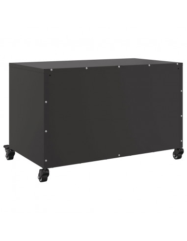 Mobile TV Nero 68x39x43,5cm in Acciaio Laminato a Freddo
