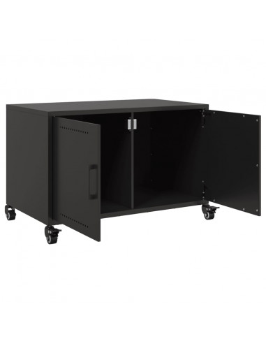 Mobile TV Nero 68x39x43,5cm in Acciaio Laminato a Freddo