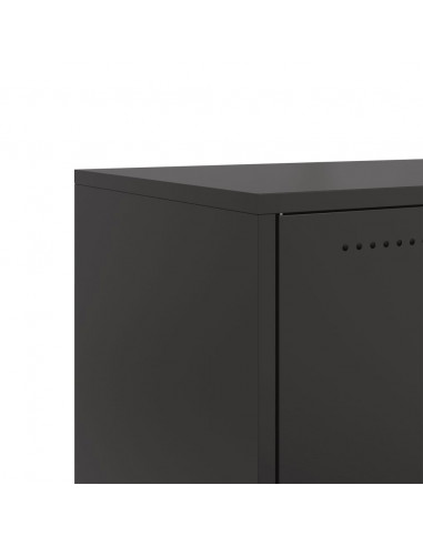 Mobile TV Nero 68x39x43,5cm in Acciaio Laminato a Freddo