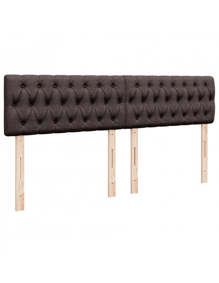 Giroletto a Molle con Materasso Marrone Scuro 200x200cm Tessuto