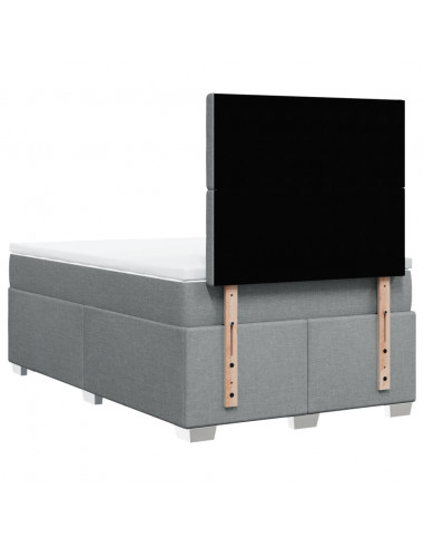 Giroletto a Molle con Materasso Grigio Chiaro 120x200cm Tessuto