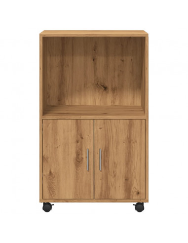 Armadietto con Ruote Rovere Artigianale 55x40x91 cm Truciolato