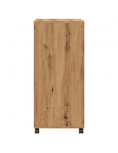Armadietto con Ruote Rovere Artigianale 55x40x91 cm Truciolato