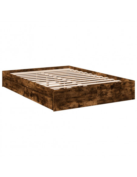 Giroletto con Cassetti Rovere Fumo 120x200 cm Legno Multistrato