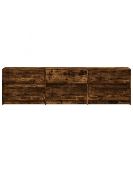 Mobile Porta TV con LED Rovere Fumo 180x34x50cm in Truciolato