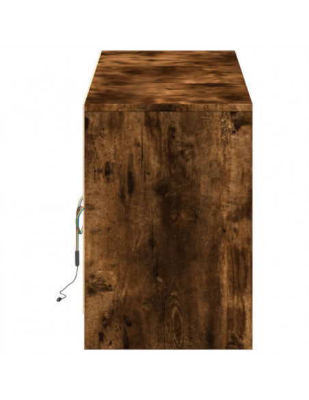 Mobile Porta TV con LED Rovere Fumo 180x34x50cm in Truciolato