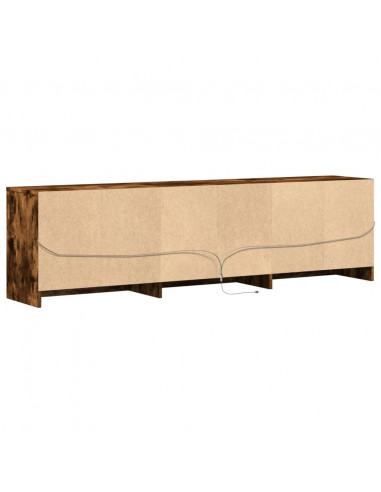 Mobile Porta TV con LED Rovere Fumo 180x34x50cm in Truciolato