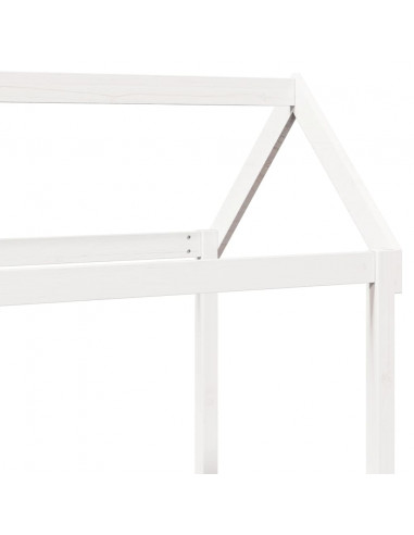 Dormeuse con Tetto 80x200 cm Bianco in Legno Massello di Pino