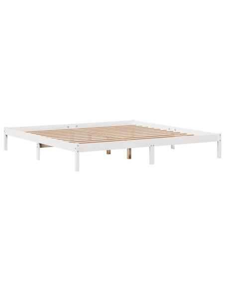 Giroletto senza Materasso Bianco 200x200 cm Legno Massello Pino