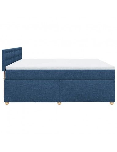 Giroletto a Molle con Materasso Blu 180x200 cm in Tessuto