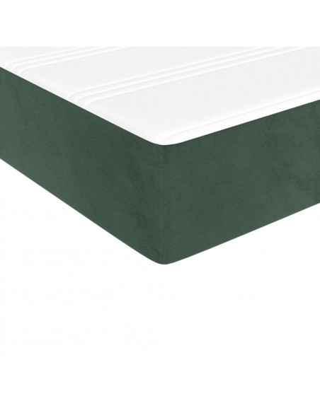 Materasso a Molle Verde Scuro 80x220x20 cm in Velluto