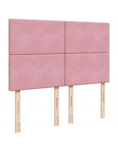 Giroletto a Molle con Materasso Rosa 160x200 cm in Velluto 2