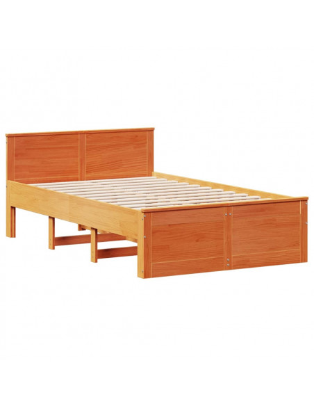 Giroletto senza Materasso con Testata Marrone Cera 135x190 Pino
