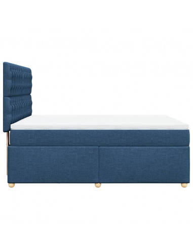 Giroletto a Molle con Materasso Blu 160x200 cm in Tessuto