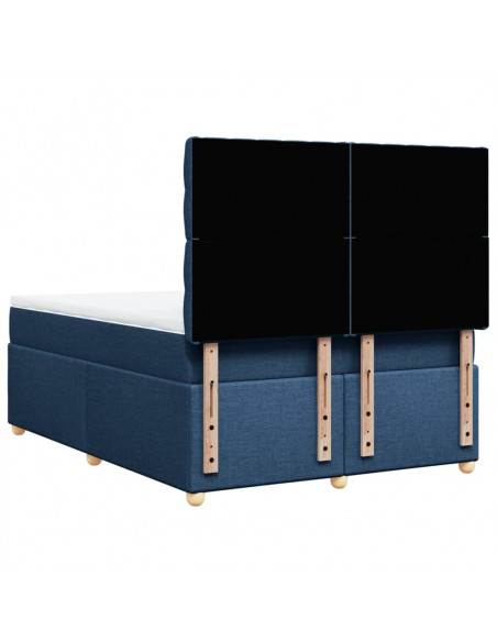 Giroletto a Molle con Materasso Blu 160x200 cm in Tessuto