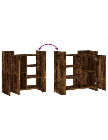 Credenza Rovere Fumo 73,5x35x75 cm in Legno Multistrato