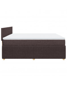 Giroletto a Molle con Materasso Marrone Scuro 200x200cm Tessuto 2