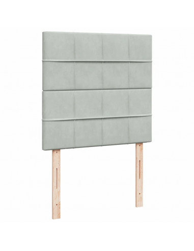 Giroletto a Molle con Materasso Grigio Chiaro 90x200 cm Velluto