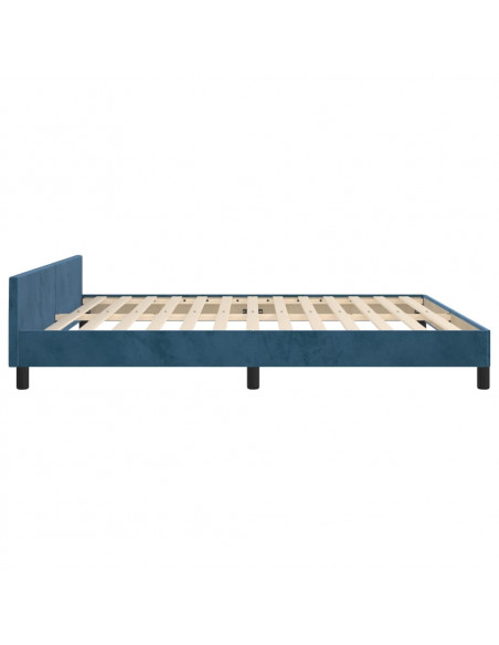 Giroletto con Testiera Blu Scuro 160x200 cm in Velluto