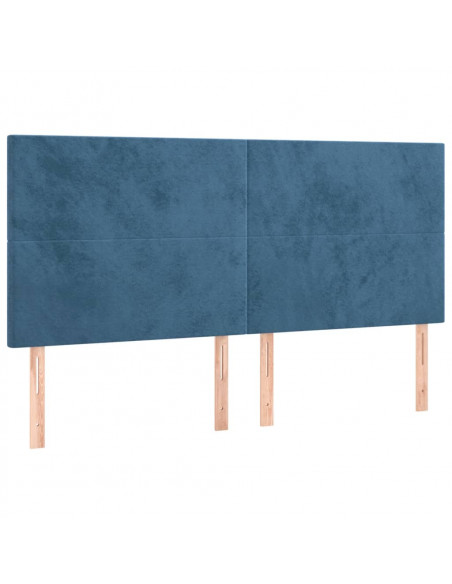 Giroletto con Testiera Blu Scuro 160x200 cm in Velluto