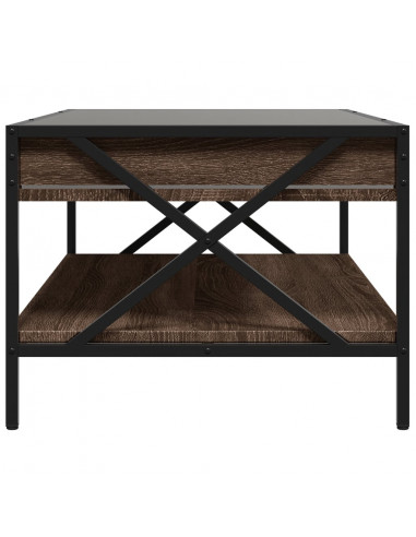 Tavolino da Salotto con LED Infinity Rovere Marrone 90x50x38 cm