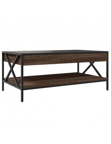 Tavolino da Salotto con LED Infinity Rovere Marrone 90x50x38 cm