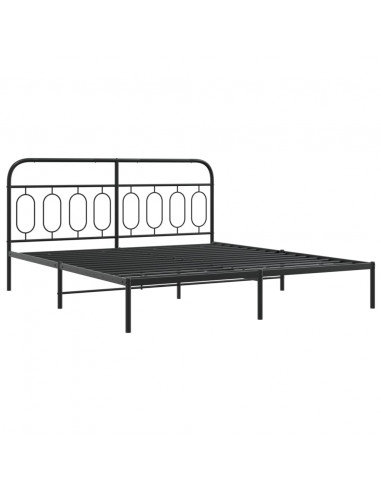 Giroletto con Testiera in Metallo Nero 193x203 cm