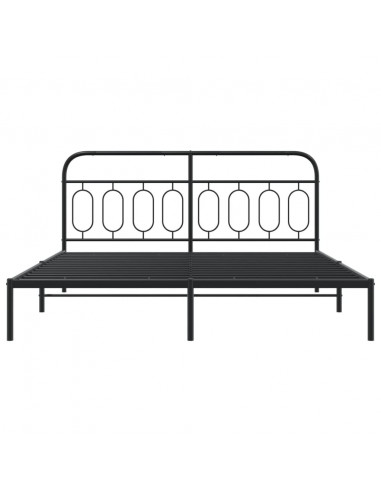 Giroletto con Testiera in Metallo Nero 193x203 cm