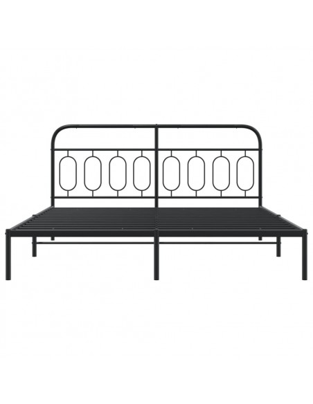 Giroletto con Testiera in Metallo Nero 193x203 cm
